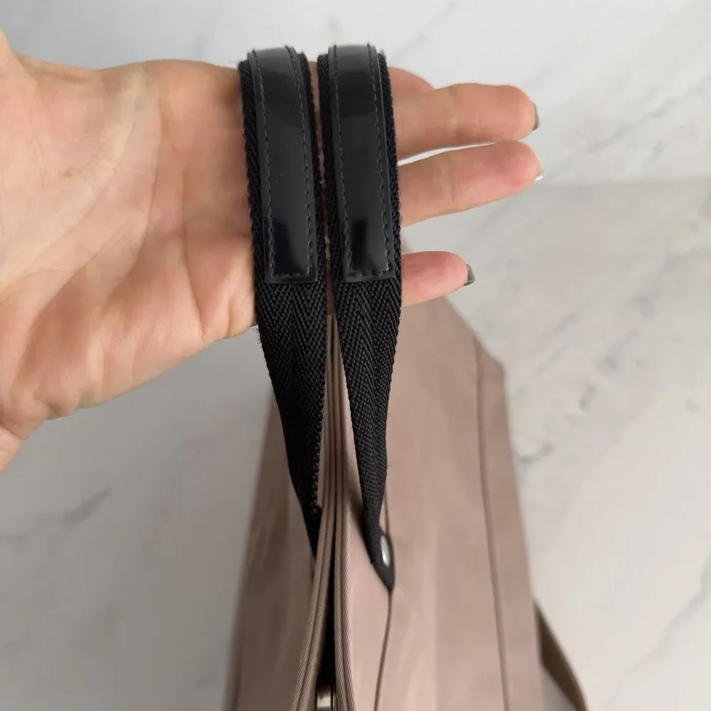 Un Apres Midi de Chien Nylong Satchel Handbag Tan Parisian Chic, Elevated Casual